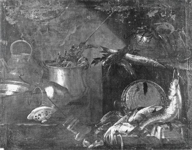 Christie's — Recco Giovan Battista - sec. XVII - Natura morta con stoviglie e pesci — insieme